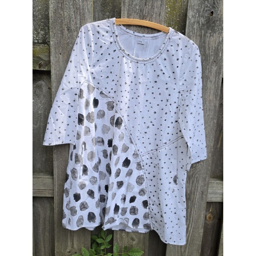 Tulip Clothing Women's XS Lagenlook Swing Tunic Dress Top Tunic Dabba Doo Blouse